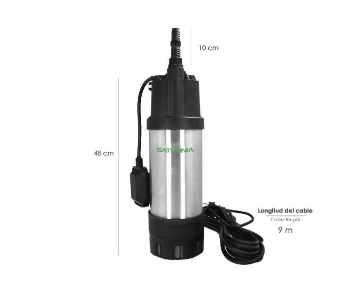 Bomba Aguas Limpias Sumergible Multietapa 1000 W. 5.200 lts/hora, Profundidad 7 Mts, Elevación 35 mts. Presion Max: 3,5 Bares