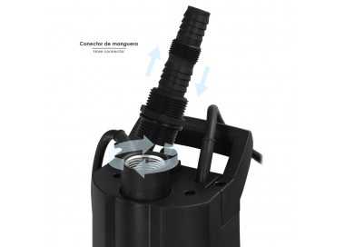 Bomba Aguas Limpias Sumergible Multietapa 1000 W. 5.200 lts/hora, Profundidad 7 Mts, Elevación 35 mts. Presion Max: 3,5 Bares