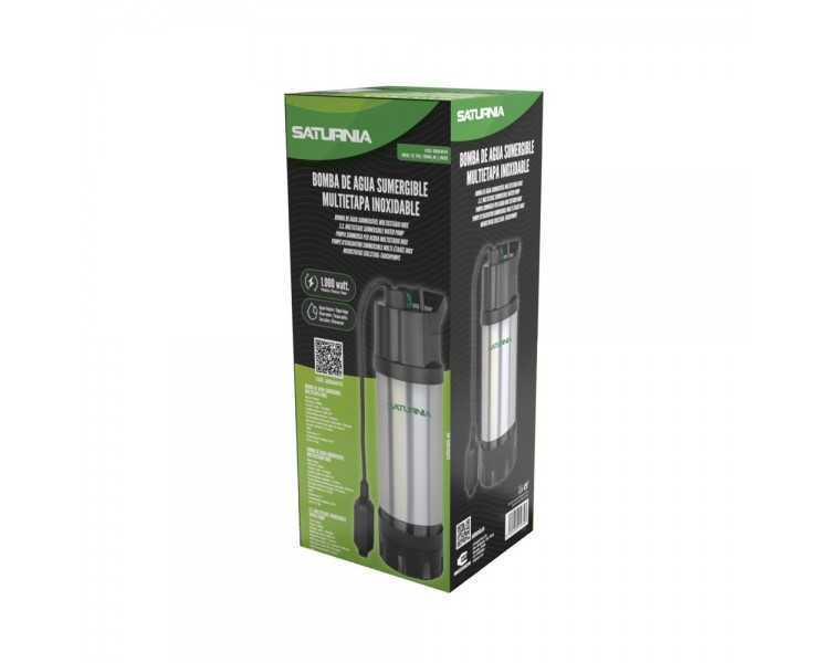 Bomba Aguas Limpias Sumergible Multietapa 1000 W. 5.200 lts/hora, Profundidad 7 Mts, Elevación 35 mts. Presion Max: 3,5 Bares