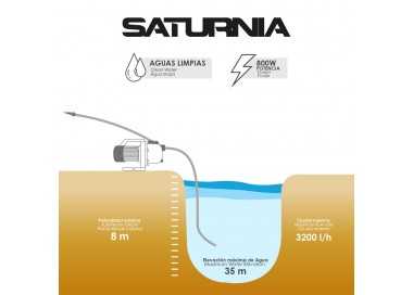 Bomba Aguas Limpias Superficie 800 W. 3.200 lts/hora, Profundidad 8 Mts, Elevación 40 mts. Presion Max: 4,0 Bares