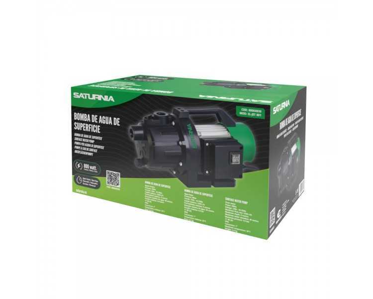 Bomba Aguas Limpias Superficie 800 W. 3.200 lts/hora, Profundidad 8 Mts, Elevación 40 mts. Presion Max: 4,0 Bares