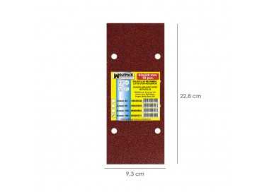 Lija Recambio Con Velcro 93x228 mm. con Agujeros Grano  180 (10 Piezas)