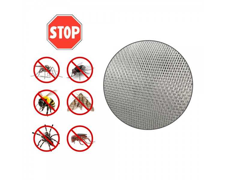 Tela Mosquitera Aluminio 18x14 Ancho 60 cm. Rollo 30 Metros. Malla Mosquitera Aluminio Anti Mosquitos, Antimoscas,
