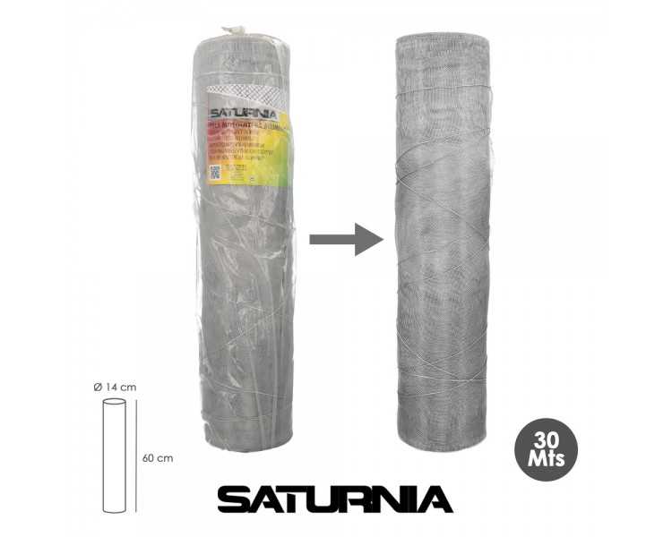 Tela Mosquitera Aluminio 18x14 Ancho 60 cm. Rollo 30 Metros. Malla Mosquitera Aluminio Anti Mosquitos, Antimoscas,