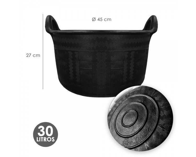 Espuerta Goma Carbonera 30 Litros Con Asas Base y Laterales Reforzado. Espesor 1 cm. Espuerta Obra, Cubo Goma Obra