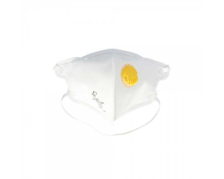 Mascarilla Respiratoria FFP2 Con Valvula. Plegable (20 Unidades) Envasadas Individualmente
