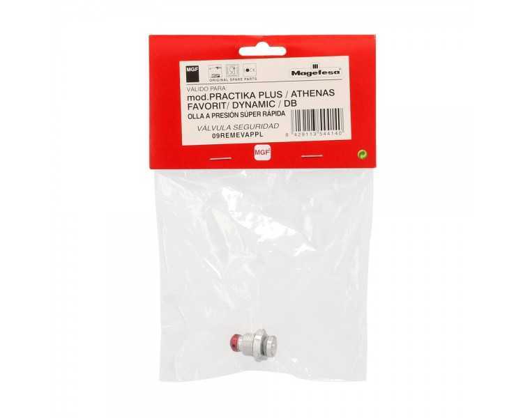 Valvula De Seguridad Compatible Con Olla A Presión Súper Rápida Magefesa Nova, Nova Pro, Prisma y Astra, Recambio oficial