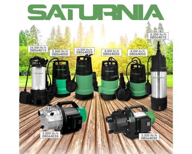 Bomba Aguas Sucias Sumergible 450 W. 8.000 lts/hora, Profundidad 5  Mts, Elevación 5,5 mts. Particulas max. Ø 30 mm.