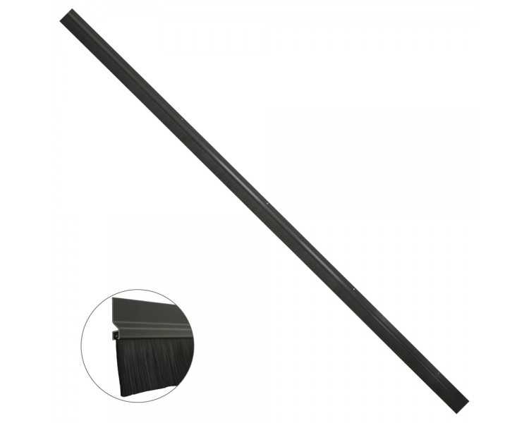 Burlete Para Puertas De Garaje Aluminio Negro Con Cepillo 2,5 m. Cepillo De Puerta, Burlete Garaje, Burlete Cepillo Cochera
