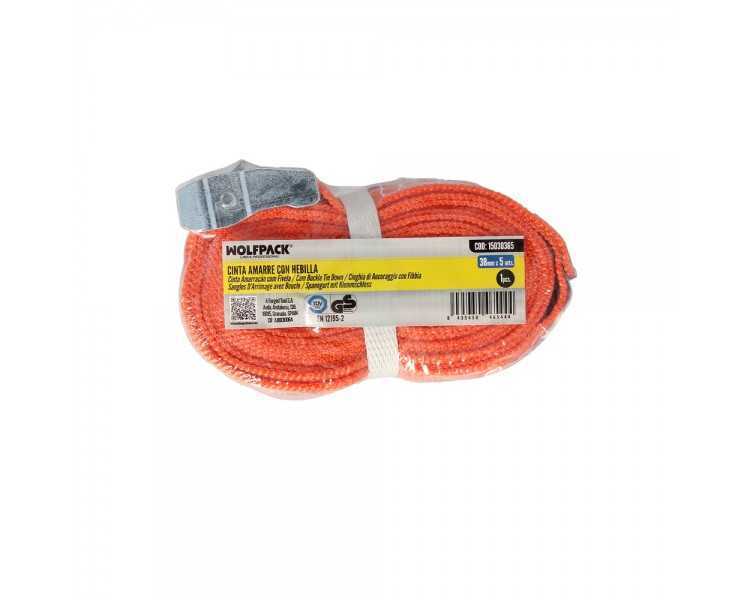 Cinta De Amarre Con Trinquete 5 metros x 38 mm. Trinquete Metalico Automatico, Cincha, Eslinga Mercancia, Correa Sujeción
