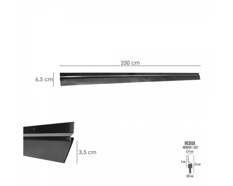 Burlete Para Puertas De Garaje Aluminio Negro Con Goma 2,5 m. Perfil Bajo Cochera Cepillo De Puerta, Burlete Garaje