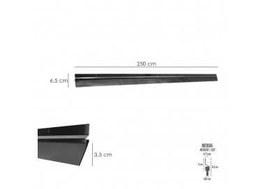 Burlete Para Puertas De Garaje Aluminio Negro Con Goma 2,5 m. Perfil Bajo Cochera Cepillo De Puerta, Burlete Garaje