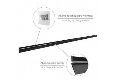 Burlete Para Puertas De Garaje Aluminio Negro Con Goma 2,5 m. Perfil Bajo Cochera Cepillo De Puerta, Burlete Garaje