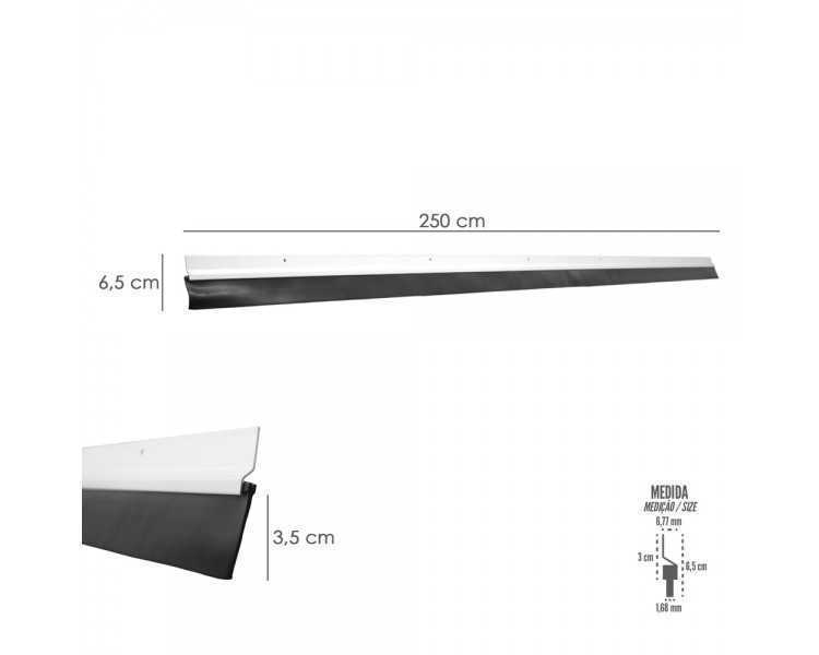 Burlete Para Puertas De Garaje Aluminio Blanco Con Goma 2,5 m. Perfil Bajo Cochera Cepillo De Puerta, Burlete Garaje