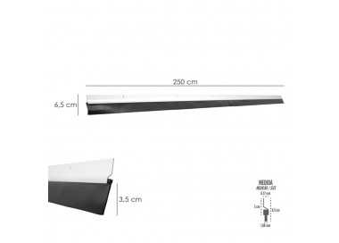Burlete Para Puertas De Garaje Aluminio Blanco Con Goma 2,5 m. Perfil Bajo Cochera Cepillo De Puerta, Burlete Garaje