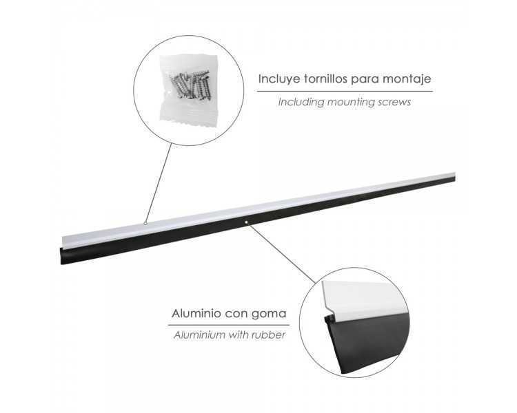 Burlete Para Puertas De Garaje Aluminio Blanco Con Goma 2,5 m. Perfil Bajo Cochera Cepillo De Puerta, Burlete Garaje