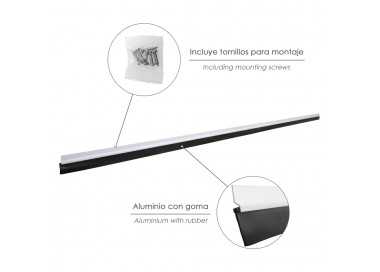 Burlete Para Puertas De Garaje Aluminio Blanco Con Goma 2,5 m. Perfil Bajo Cochera Cepillo De Puerta, Burlete Garaje