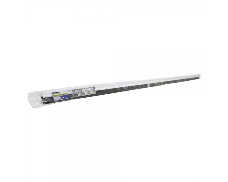 Burlete Para Puertas De Garaje Aluminio Blanco Con Goma 2,5 m. Perfil Bajo Cochera Cepillo De Puerta, Burlete Garaje