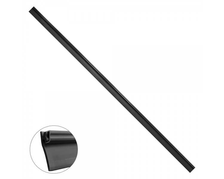 Burlete Reforzado Para Puertas De Garaje Aluminio Negro Con Goma 2,5 m. Perfil Bajo Cochera Cepillo De Puerta, Burlete Garaje