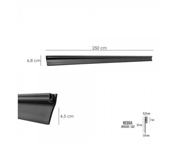 Burlete Reforzado Para Puertas De Garaje Aluminio Negro Con Goma 2,5 m. Perfil Bajo Cochera Cepillo De Puerta, Burlete Garaje