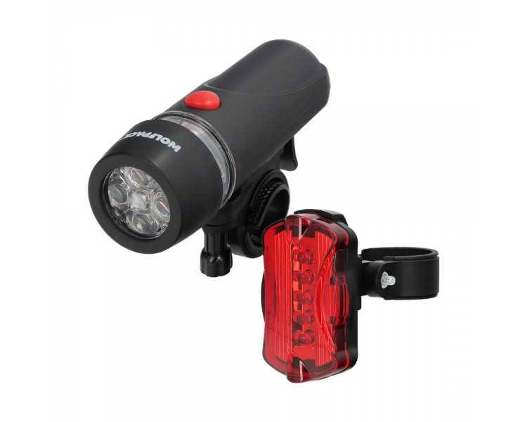 Kit Luces Led Delantera y Trasera Para Bicicleta / Patinete. Funcionamiento a Pilas.
