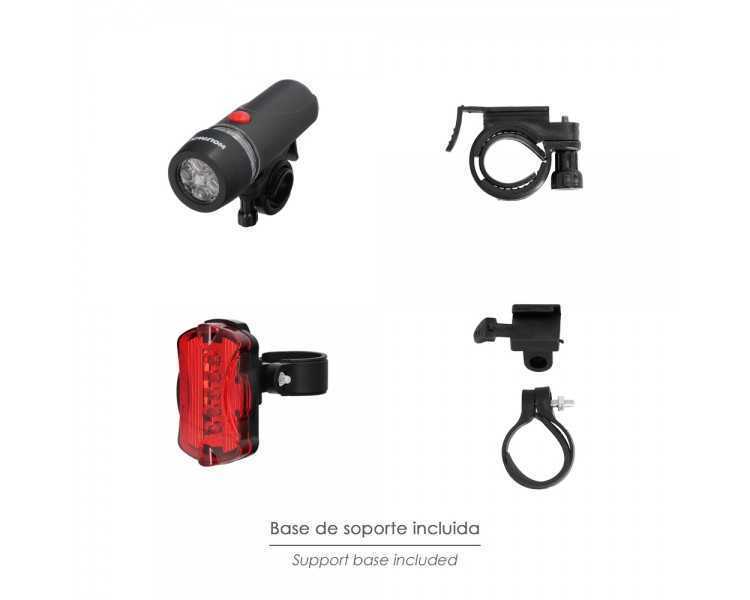 Kit Luces Led Delantera y Trasera Para Bicicleta / Patinete. Funcionamiento a Pilas.