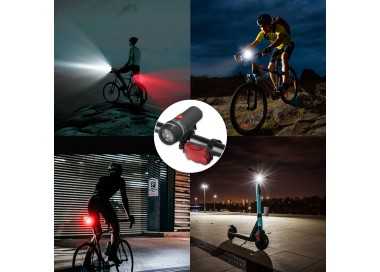 Kit Luces Led Delantera y Trasera Para Bicicleta / Patinete. Funcionamiento a Pilas.