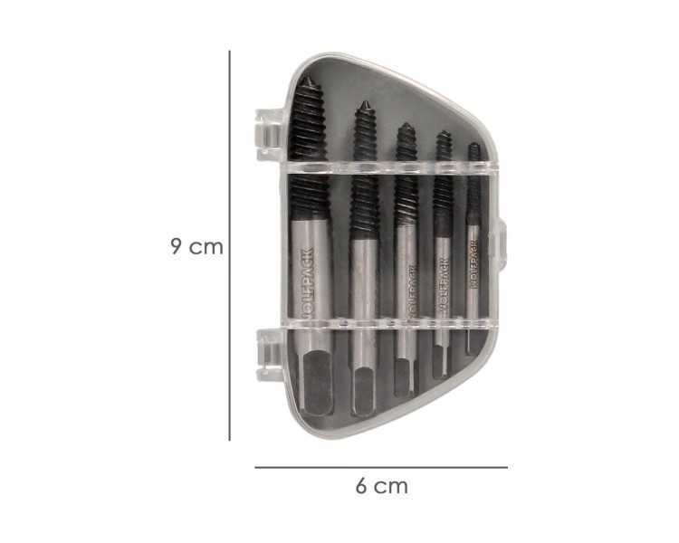 Juego Extractores Conicos Para Tornillos (5 Piezas). Medidas 3 A 18 mm. Extractor Tornillos, Saca Tornillos.