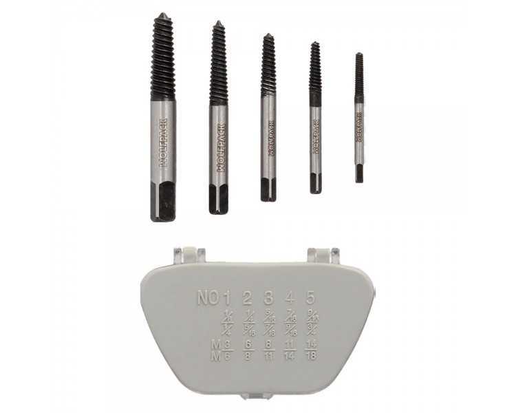 Juego Extractores Conicos Para Tornillos (5 Piezas). Medidas 3 A 18 mm. Extractor Tornillos, Saca Tornillos.