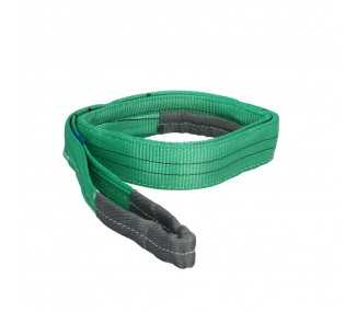 Eslinga Plana Doble Banda 2.000 Kg. Factor Seguridad 7:1, Longitud: 2 Metros Ancho 6 cm. 100% Poliester. Color Verde