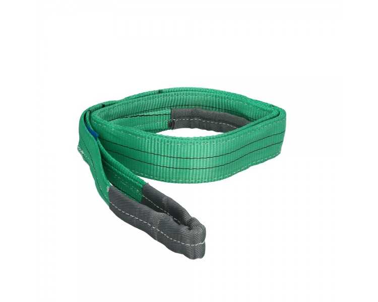 Eslinga Plana Doble Banda 2.000 Kg. Factor Seguridad 7:1, Longitud: 2 Metros Ancho 6 cm. 100% Poliester. Color Verde