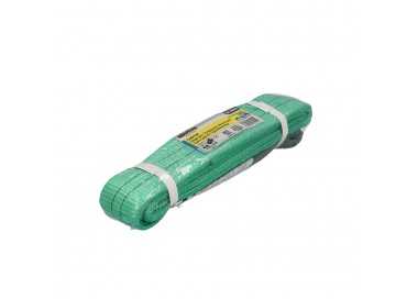 Eslinga Plana Doble Banda 2.000 Kg. Factor Seguridad 7:1, Longitud: 2 Metros Ancho 6 cm. 100% Poliester. Color Verde