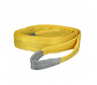 Eslinga Plana Doble Banda 3.000 Kg. Factor Seguridad 7:1, Longitud: 3 Metros Ancho 9 cm. 100% Poliester. Color Amarilla
