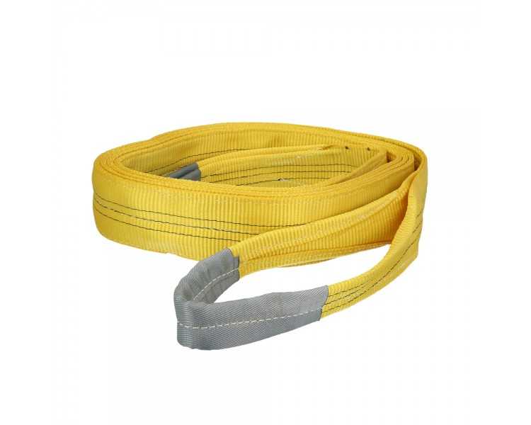Eslinga Plana Doble Banda 3.000 Kg. Factor Seguridad 7:1, Longitud: 5 Metros Ancho 9 cm. 100% Poliester. Color Amarilla
