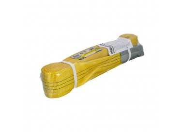 Eslinga Plana Doble Banda 3.000 Kg. Factor Seguridad 7:1, Longitud: 5 Metros Ancho 9 cm. 100% Poliester. Color Amarilla