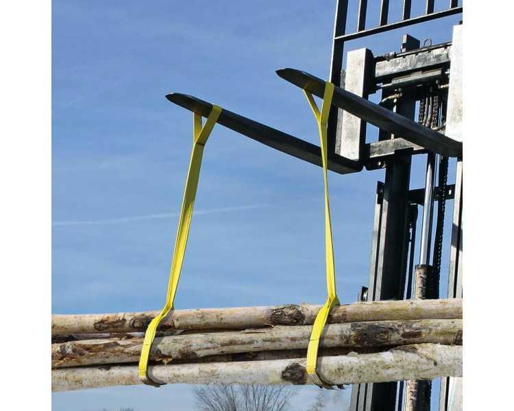 Eslinga Plana Doble Banda 3.000 Kg. Factor Seguridad 7:1, Longitud: 5 Metros Ancho 9 cm. 100% Poliester. Color Amarilla
