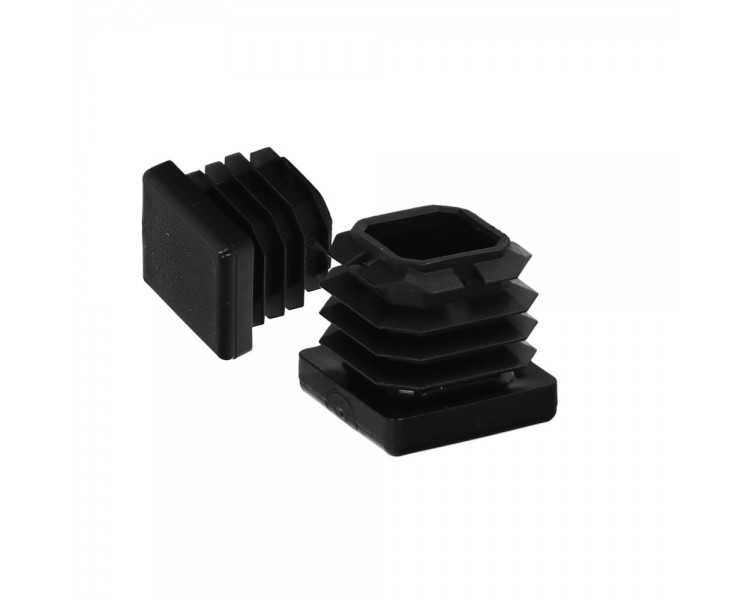 Contera Interior Plastico Cuadrada 25x25 mm. Color Negro. Bolsa 200 Unidades. Contera Mesa, Silla, Muebles, Estanteria