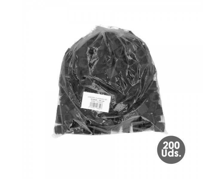Contera Interior Plastico Cuadrada 25x25 mm. Color Negro. Bolsa 200 Unidades. Contera Mesa, Silla, Muebles, Estanteria