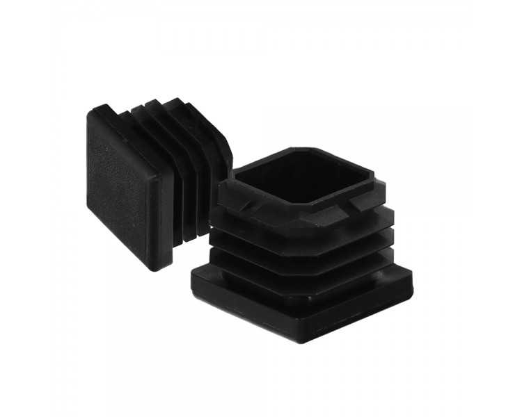 Contera Interior Plastico Cuadrada 30x30 mm. Color Negro. Bolsa 200 Unidades. Contera Mesa, Silla, Muebles, Estanteria
