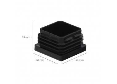 Contera Interior Plastico Cuadrada 50x50 mm. Color Negro. Bolsa 100 Unidades. Contera Mesa, Silla, Muebles, Estanteria