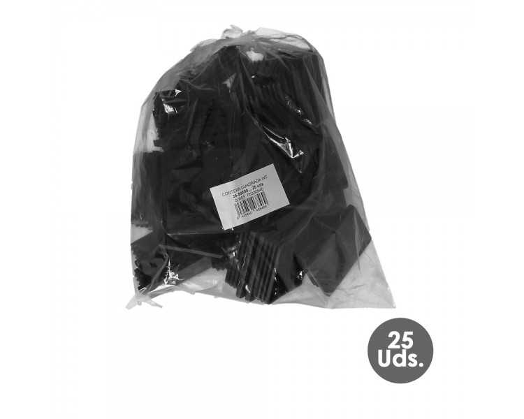Contera Interior Plastico Cuadrada 80x80 mm. Color Negro. Bolsa 25 Unidades. Contera Mesa, Silla, Muebles, Estanteria