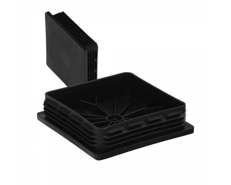 Contera Interior Plastico Cuadrada 100x100 mm. Color Negro. Bolsa 25 Unidades. Contera Mesa, Silla, Muebles, Estanteria