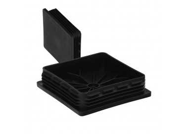 Contera Interior Plastico Cuadrada 100x100 mm. Color Negro. Bolsa 25 Unidades. Contera Mesa, Silla, Muebles, Estanteria