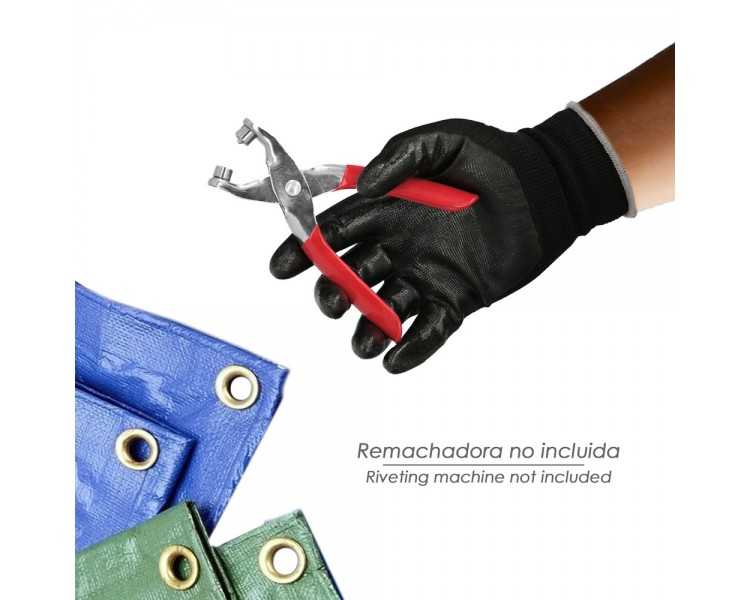 Ojetes / Ojales Metalicos Grandes Para Lona Ø Interior 10 mm. (Bolsa 100 Unidades)