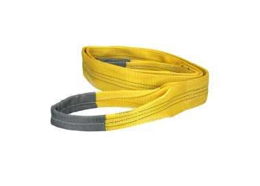 Eslinga Plana Doble Banda 3.000 Kg. Factor Seguridad 7:1, Longitud: 4 Metros Ancho 9 cm. 100% Poliester. Color Amarilla
