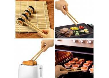 Pinzas De Cocina de Bambu Natural 20 cm.