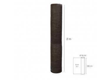 Malla Sombreo Rollo 2 x 50 metros, Reduce Radiación, Protección Jardín y Terraza, Regula Temperatura, Color Marrón