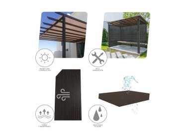 Malla Sombreo Rollo 2 x 50 metros, Reduce Radiación, Protección Jardín y Terraza, Regula Temperatura, Color Marrón