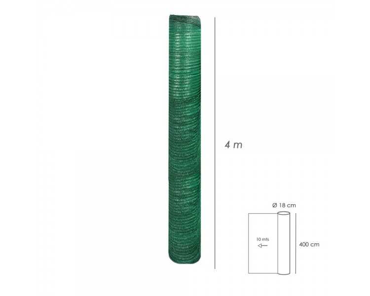 Malla Sombreo Rollo 4 x 50 metros, Reduce Radiación, Protección Jardín y Terraza, Regula Temperatura, Color Verde Claro