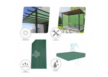Malla Sombreo Rollo 4 x 50 metros, Reduce Radiación, Protección Jardín y Terraza, Regula Temperatura, Color Verde Claro